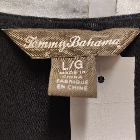 Tommy Bahama Black Sheath Maxi Dress with Cowl Neck - Picture 3 of 4